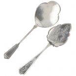 (2) piece lottery spoon of silver.
