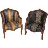 A set of (2) neo-Louis XV tub salon chairs, Holland, 2nd half of the 20th century.