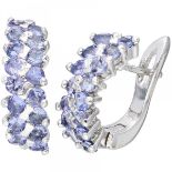 Silver earrings set with approx. 3.20 ct. tanzanite - 925/1000.