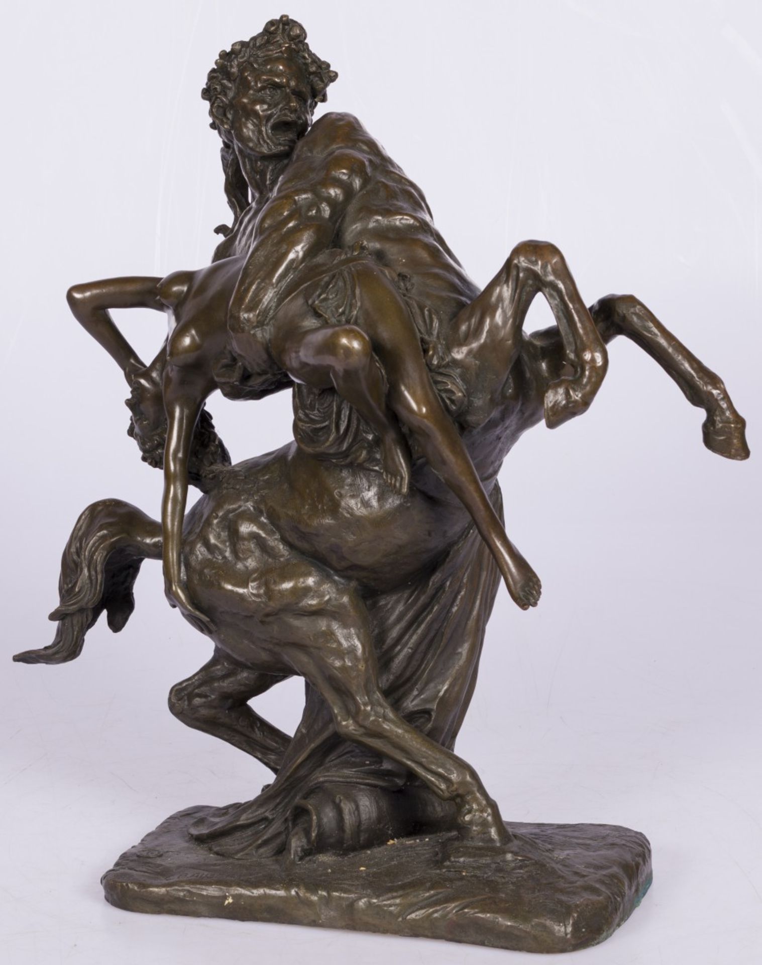 A bronzesculpture depicting a virgin carried off by a centaur, France, late 19th century.