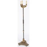 A bronze Empire-style bouillotte floorlamp, France, 20th century.