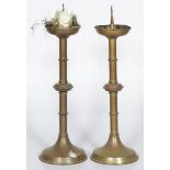 Two pricket candlesticks, Dutch, ca. 1900.