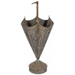 A copper umbrella stand in the shape of an umbrella, 2nd half 20th century.