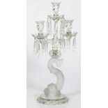 A (3)-arm glass candelabra, France, last quarter of the 20th century.