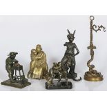 A lot comprising various bronze sculptures and objects.