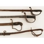 A lot with (4) various sabres, 19th/ 20th century.