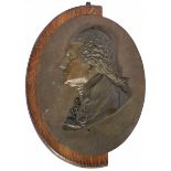 A large bronze relief plaquette with portrait of a man, Germany, 1st half of the 20th century.