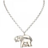 Silver necklace with rattle in the shape of an elephant - 830/1000.