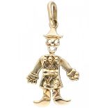 Yellow gold pendant in the shape of a puppet - 14 ct.