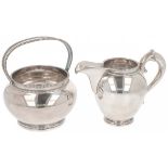 (2) piece silver cream set.