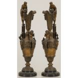 A set of (2) ZAMAC ornamental chimney jugs, France, late 19th century.