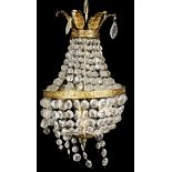 A glass pendant chandelier, France(?), 20th century.
