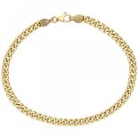 Yellow gold gourmet link bracelet - 14 ct.