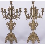 A set of (2) brass 6-light candelabra, France, 20th century.