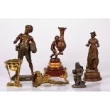 A lot comprised of various ZAMAC and bronze sculptures, France, 19th and 20th century.