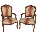 A set of (2) Louis XV-style armchairs, Holland, 2nd half of the 20th century.