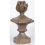 A carved oakwood ornamental urn, ca. 1910.