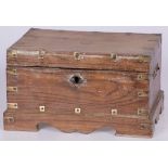 A colonial rosewood document chest, Indonesia, late 19th century.