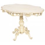 A white laquered oval Louis XV-style table, Dutch, early 20th century.