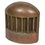 An Amsterdam School style brass electric radiant heater, Dutch, 2nd quarter 20th century.