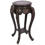 A blackened wood plant stand, China, 20th century.