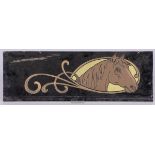 A decorative Art-Nouveau style glass panel with a horse motif, Belgium, 20th century.