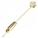 Yellow gold lapel pin with synthetic spinel - 14 ct.