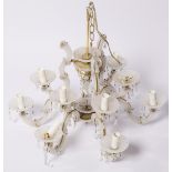 A milk glass pendant chandelier, Austria(?), mid. 20th century.