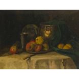 Cor Noltee (Den Haag 1903 - 1967 Dordrecht), A still life with fruits and earthenware on a table.