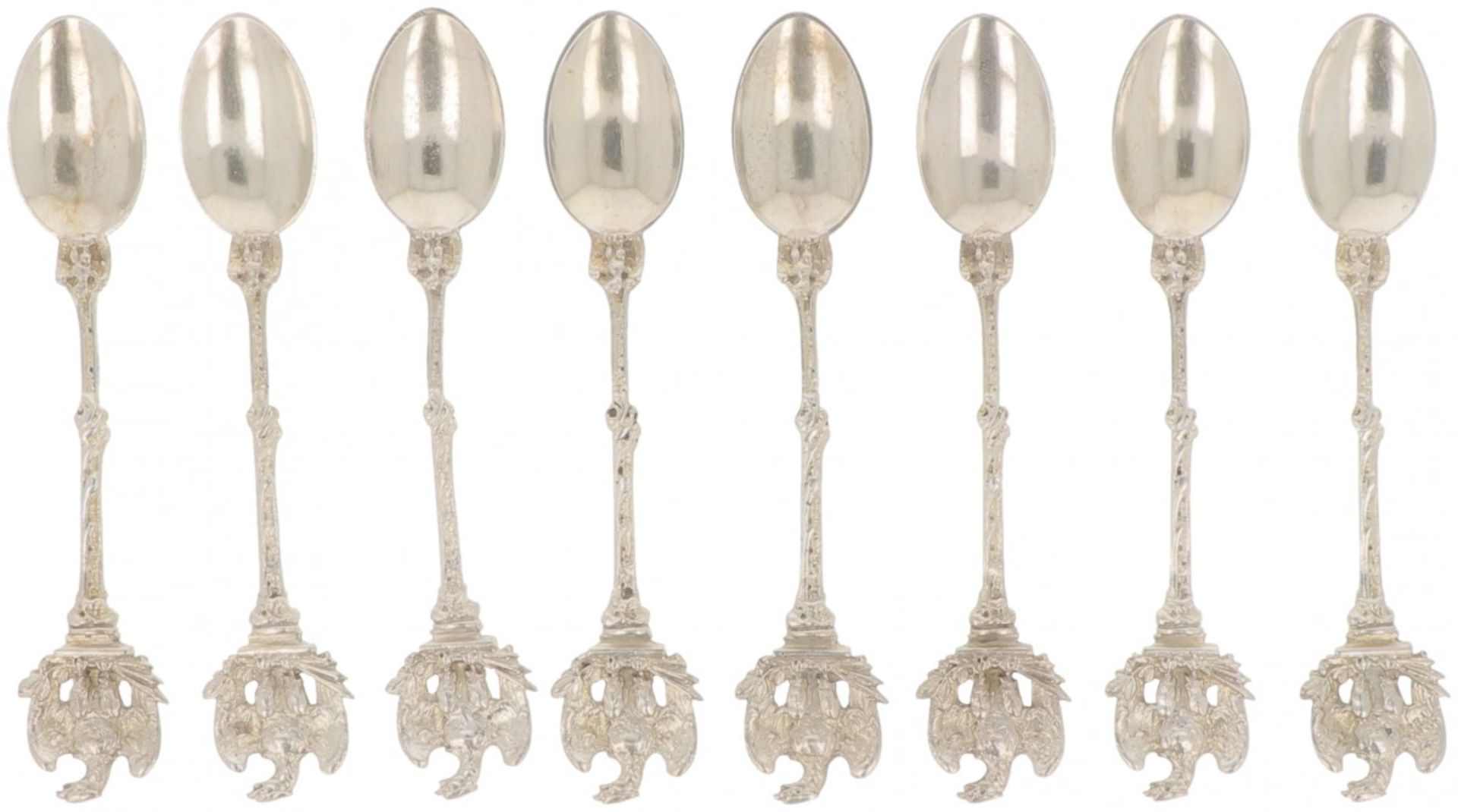 (8) piece set of silver teaspoons.