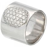 White gold band ring set with approx. 0.61 ct. diamond - 18 ct.