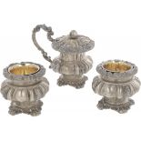 (3) piece condiment set silver.