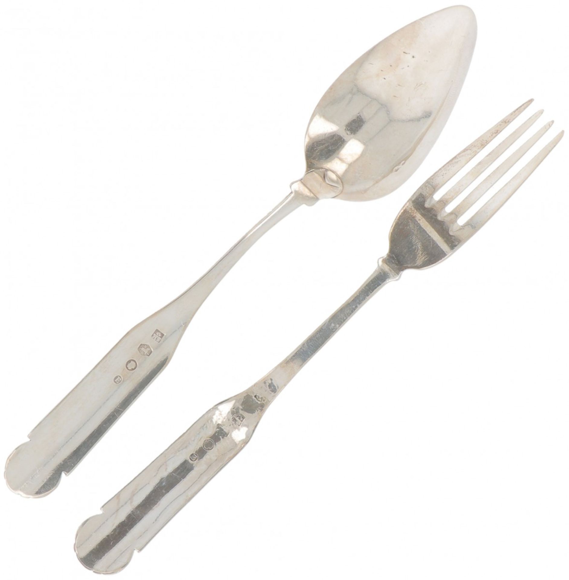 (2) piece set spoon & fork (Sander Jacob van der Hoeven) - Image 2 of 3