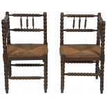 A set of (2) corner chairs, Holland, ca. 1900.