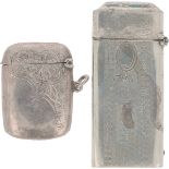 (2) piece lot of Vesta case / Tinder box silver.