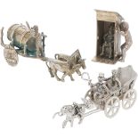 (3) piece lot miniatures silver.