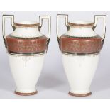 A set of (2) various decorative vases/ amphora's, France, 1st half 20th century.