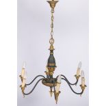 A ZAMAC Charles X-style pendant chandelier, France, mid. 20th century.