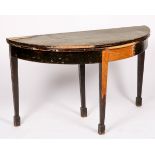 A round/ demi-lune table, 20th century.