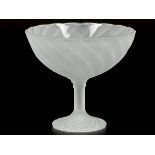 A Lalique frosted/satin glass tazza, marked: Lalique, France, 20th century.