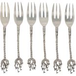 (6) piece set of silver cake forks.
