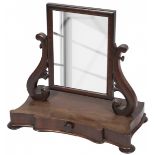 A Willem III-style mahogany veneered toilet mirror, late 19th century.