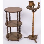 A lot comprised of (2) tables, amongst which a smoking table, Dutch, 1st half 20th century.