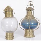 A lot of (2) oil lanterns, 20th century.