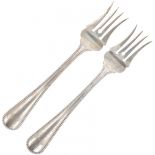 (2) piece set of meat forks silver.