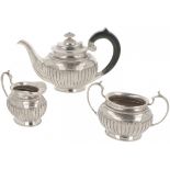 (3) Piece tea service silver.