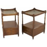 A lot comprised of (2) mahogany night stands/ acessory tables, England, 20th century.