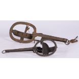 A set of (2) wrought iron small game hunting trap, 19th/ 20th century.