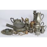 A large lot of various copper and pewter items.
