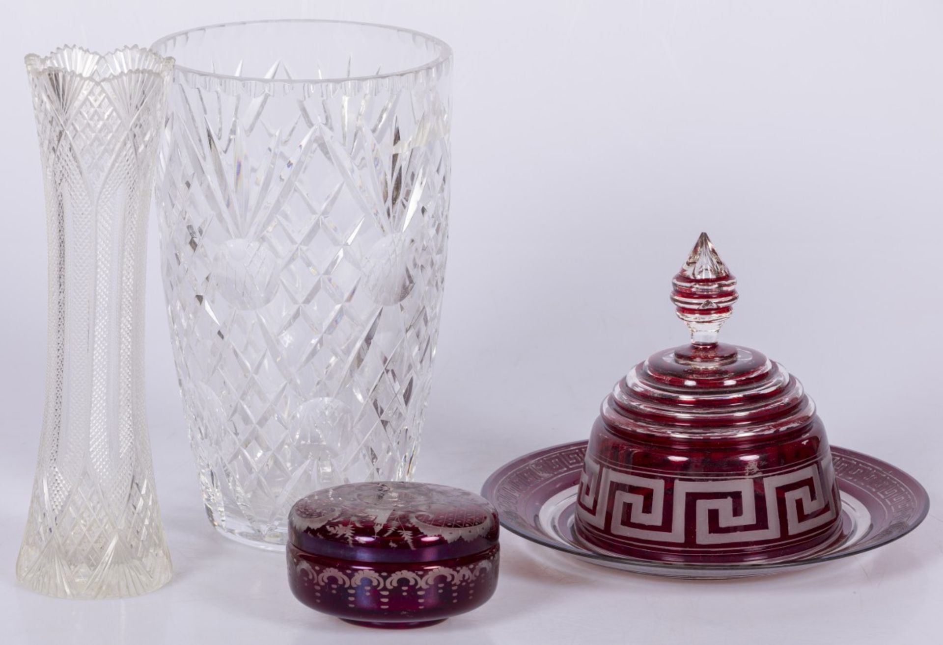 A lot comprised of (3) cut glass items, Germany, 20th century.